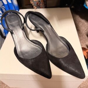 Stuart Weitzman Black Pointed Toe Heels